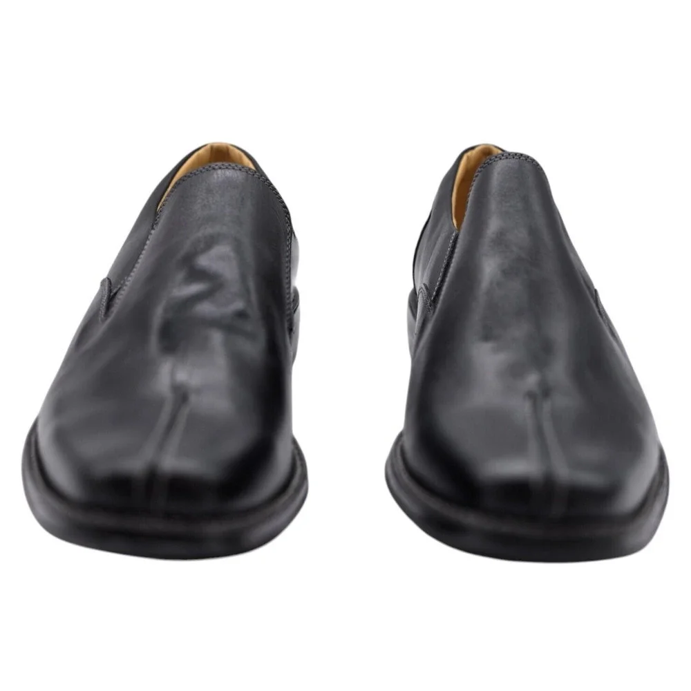 Sandro Moscoloni Leather Slip On Dress Shoe Mens 11.5 D Black Made In Brazil EUC